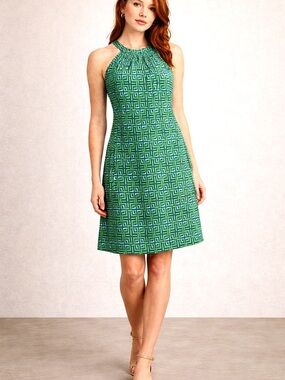 Dizzy Lizzie Fit & Flare Geometric Dress